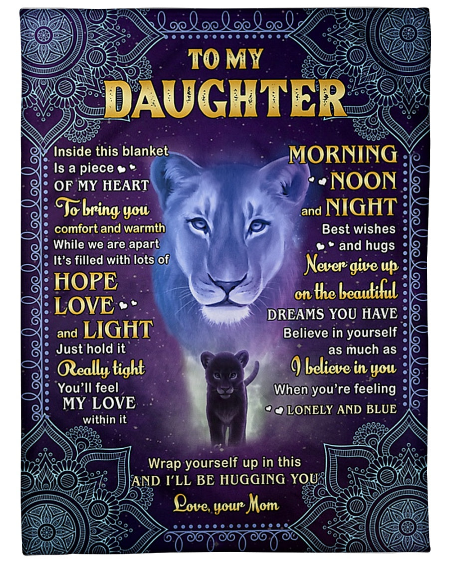 Lion I Believe In You Daughter Gift Flannel Blanket For Cozy Bedroom Sofa Decor