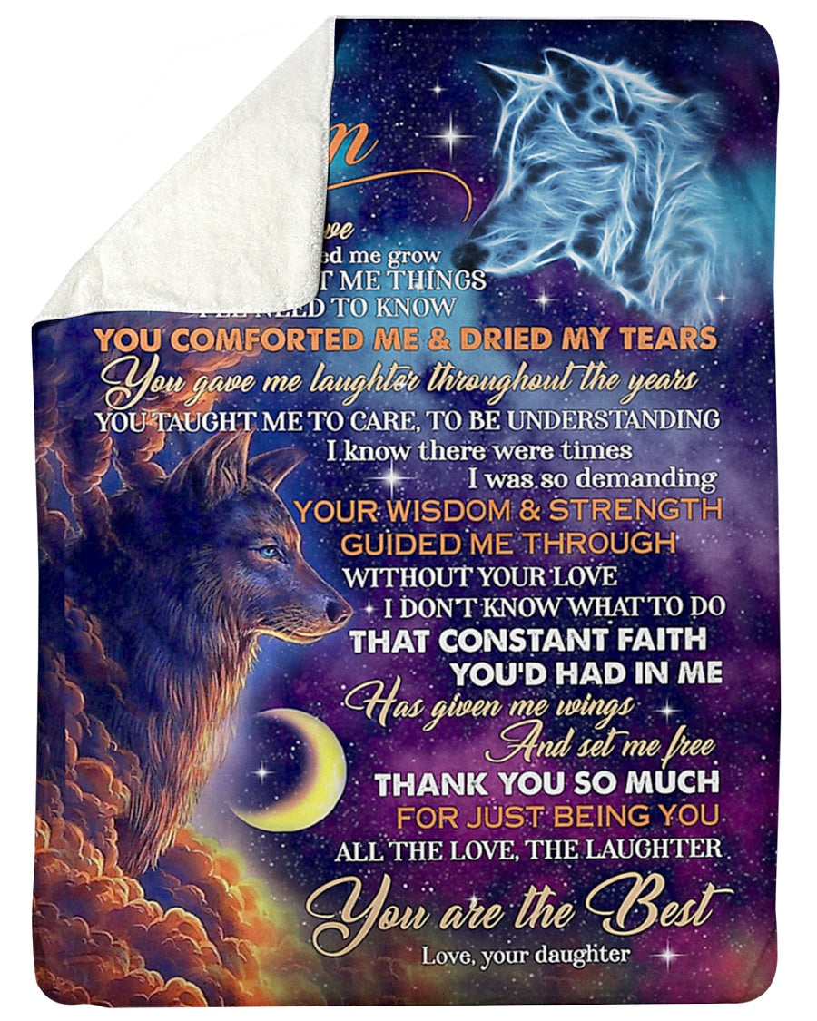 Wolf You Are The Best Mother Flannel Blanket For Cozy Bedroom Sofa Decor