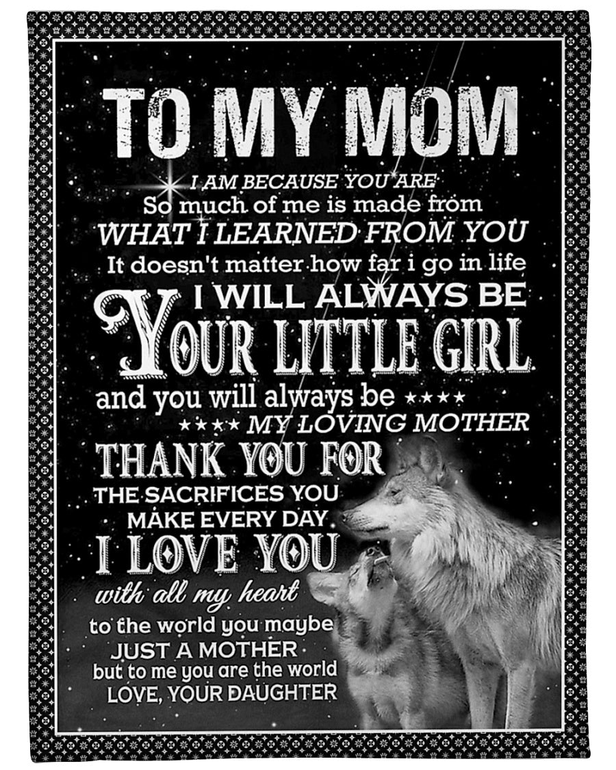 Wolf You Are My Hero Your Little Girl Flannel Blanket For Cozy Bedroom Sofa Decor