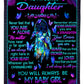 Family Never Feel That You Are Alone To Bonus Daughter Flannel Blanket For Cozy Bedroom Sofa Decor