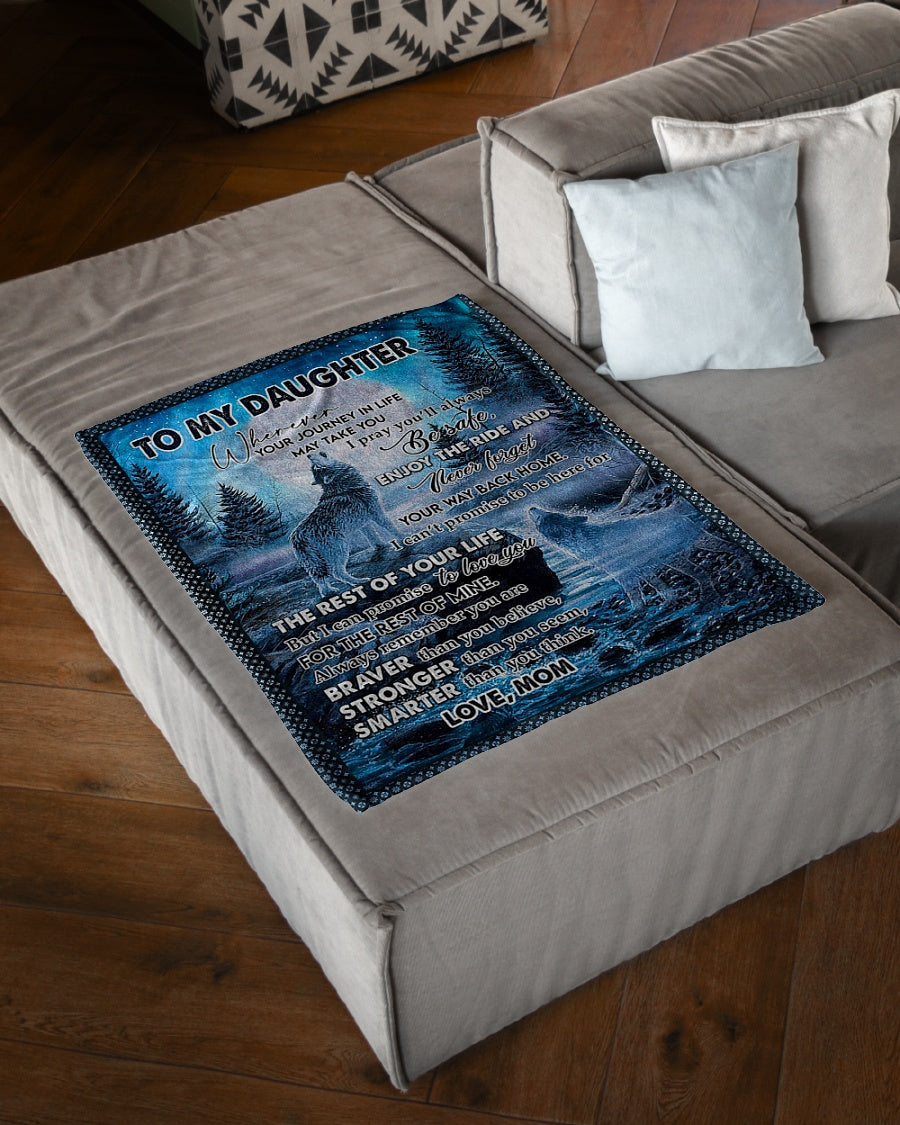 Wolf The Rest Of Your Life Daughter Gift Flannel Blanket For Cozy Bedroom Sofa Decor