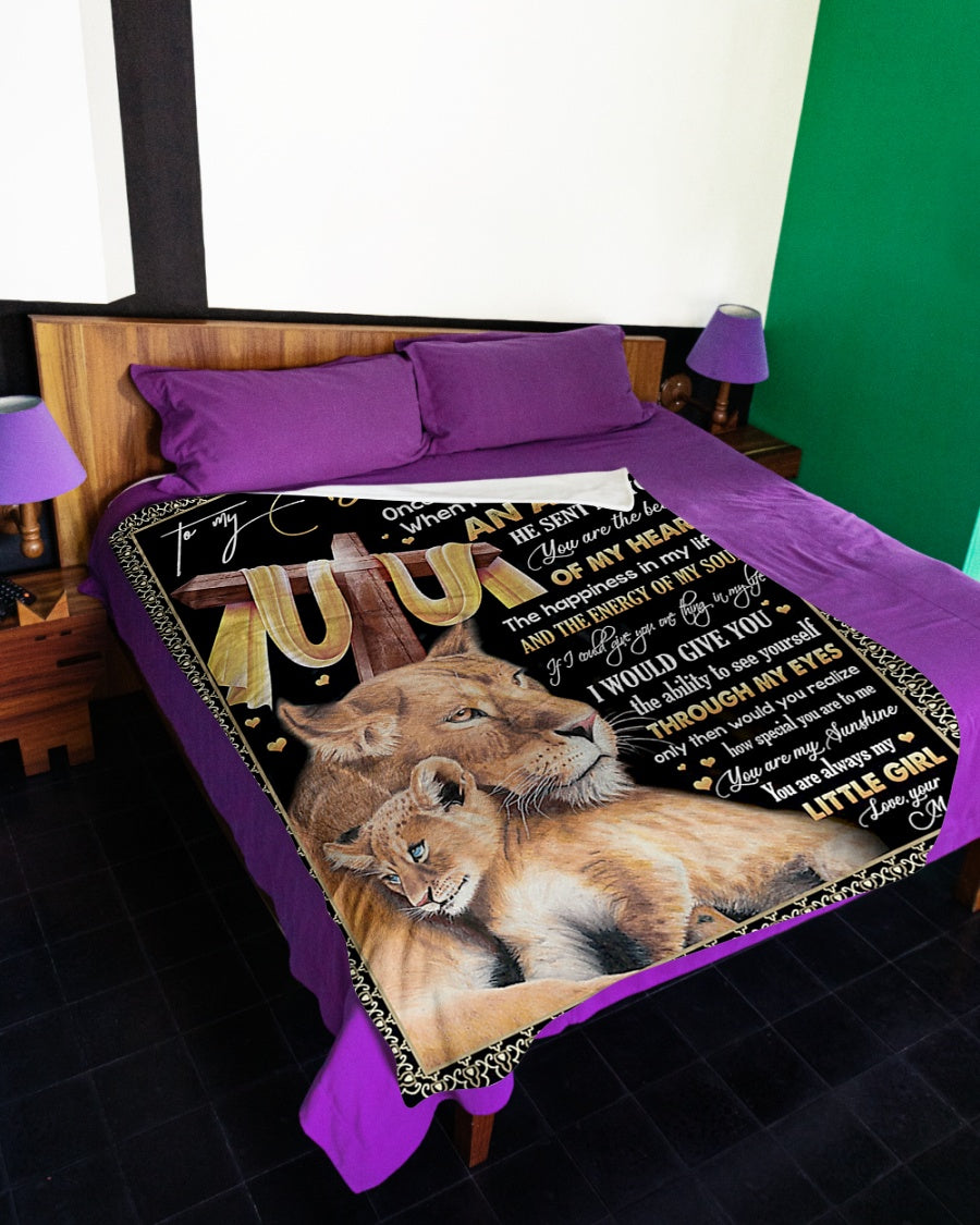 Lion You Are My Sunshine Daughter Gift Flannel Blanket For Cozy Bedroom Sofa Decor