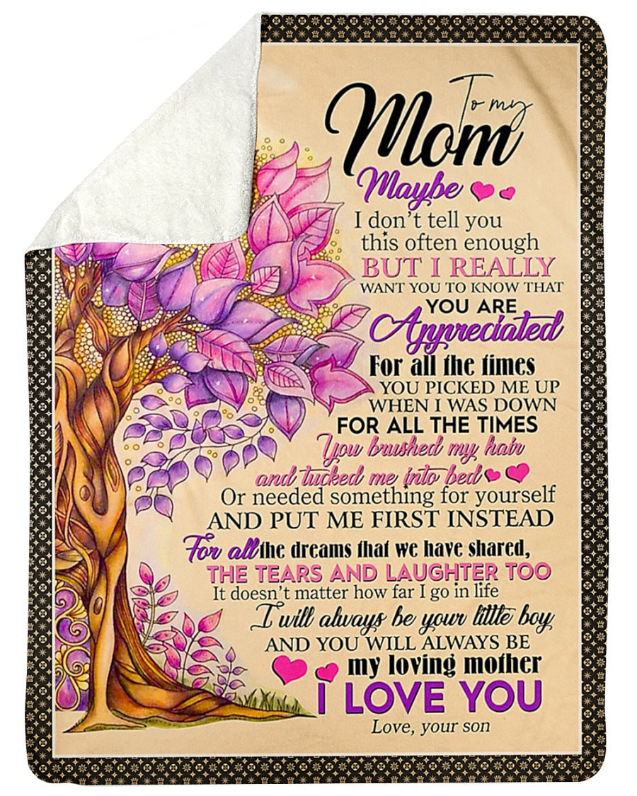 Family I Love You To The Moon And Back Mother Flannel Blanket For Cozy Bedroom Sofa Decor