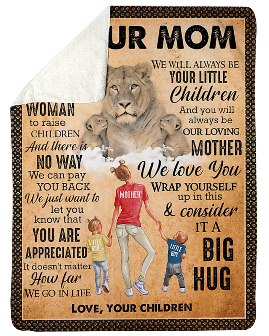 Lion To My Mom You Are My World Flannel Blanket For Cozy Bedroom Sofa Decor