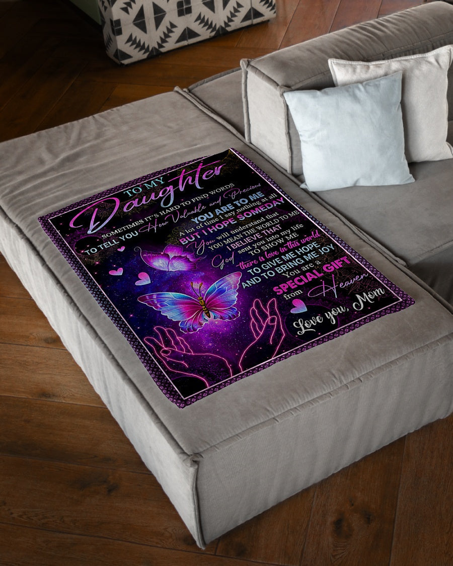 Butterfly Lover How Valuable And Precious You Are To Me Flannel Blanket For Cozy Bedroom Sofa Decor