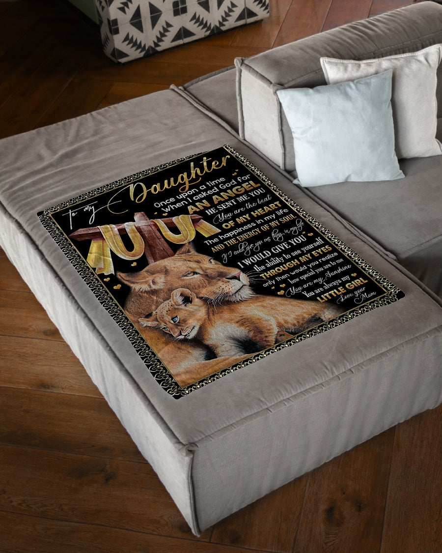 Lion You Are My Sunshine Daughter Gift Flannel Blanket For Cozy Bedroom Sofa Decor
