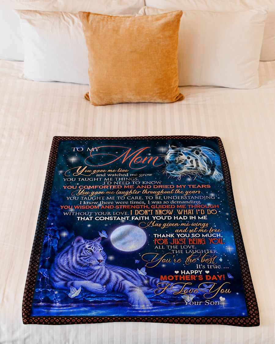 Tiger Love Big Hug From Daughter Flannel Blanket For Cozy Bedroom Sofa Decor