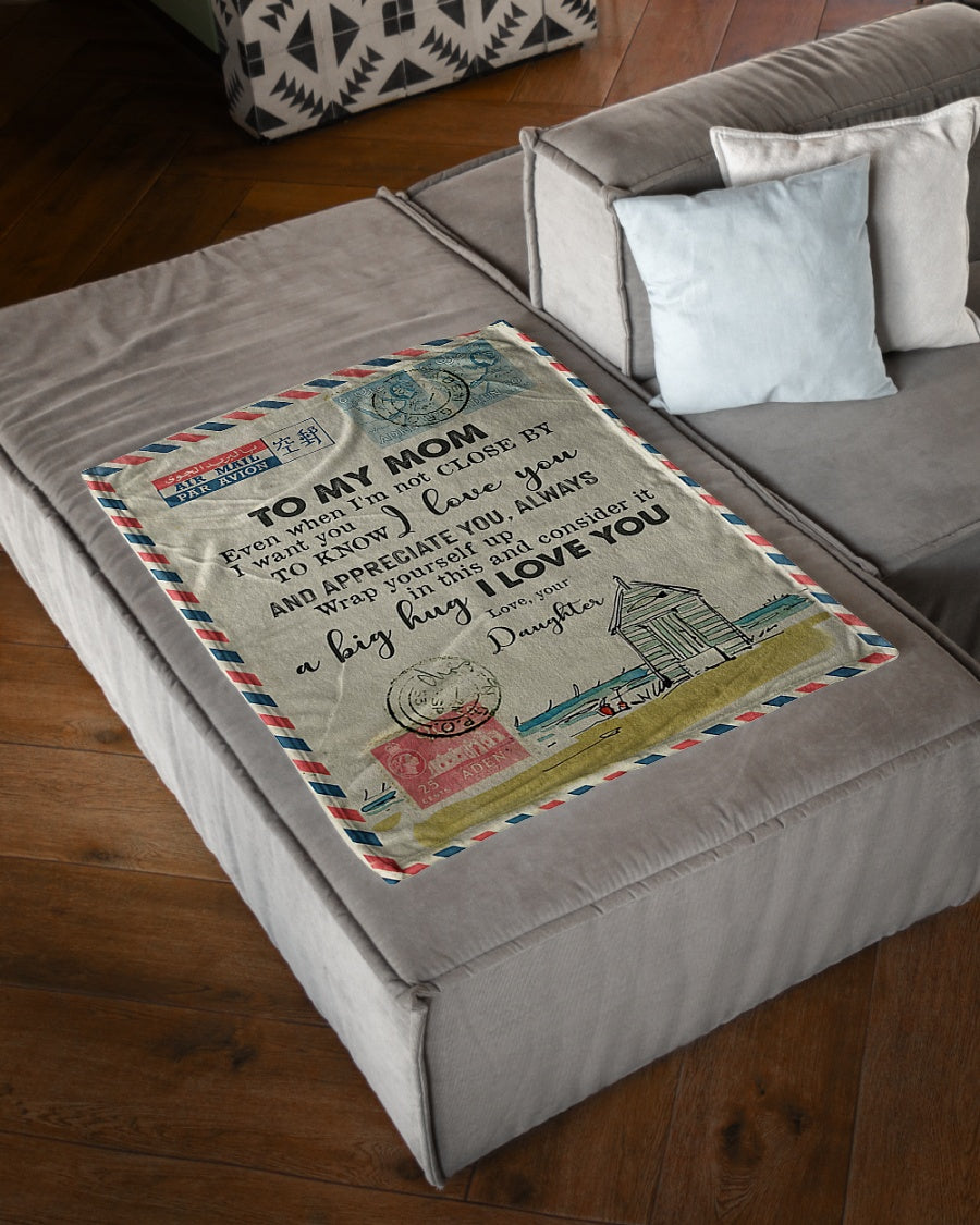 Dear Mom Letter I Love You Flannel Blanket For Cozy Bedroom Sofa Decor