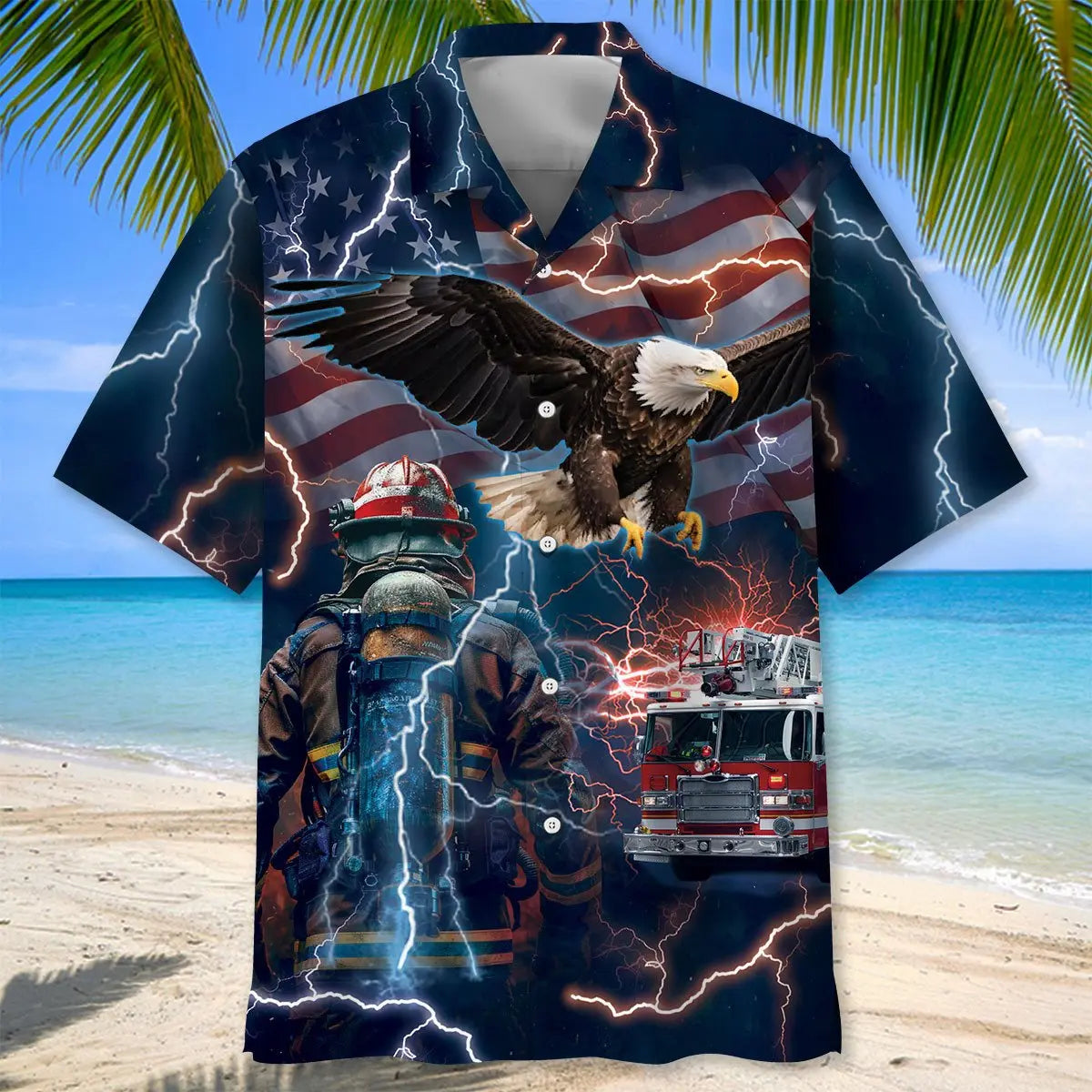 Respect Firefighter Hawaiian Shirt For Resort Trips, Coastal Parties, And Warm Weather Style