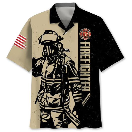 Retired Firefighter Dad Grandpa Hawaiian Shirt For Beachside Event And Outdoor Comfort