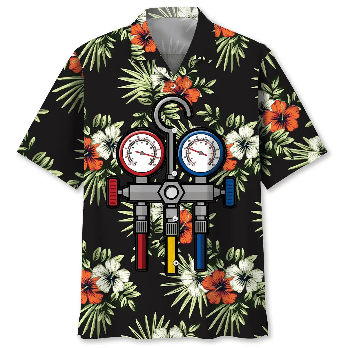 Retired HVAC Technician Hawaiian Shirt For Summer Vacation, Beach Travel, And Casual Wear