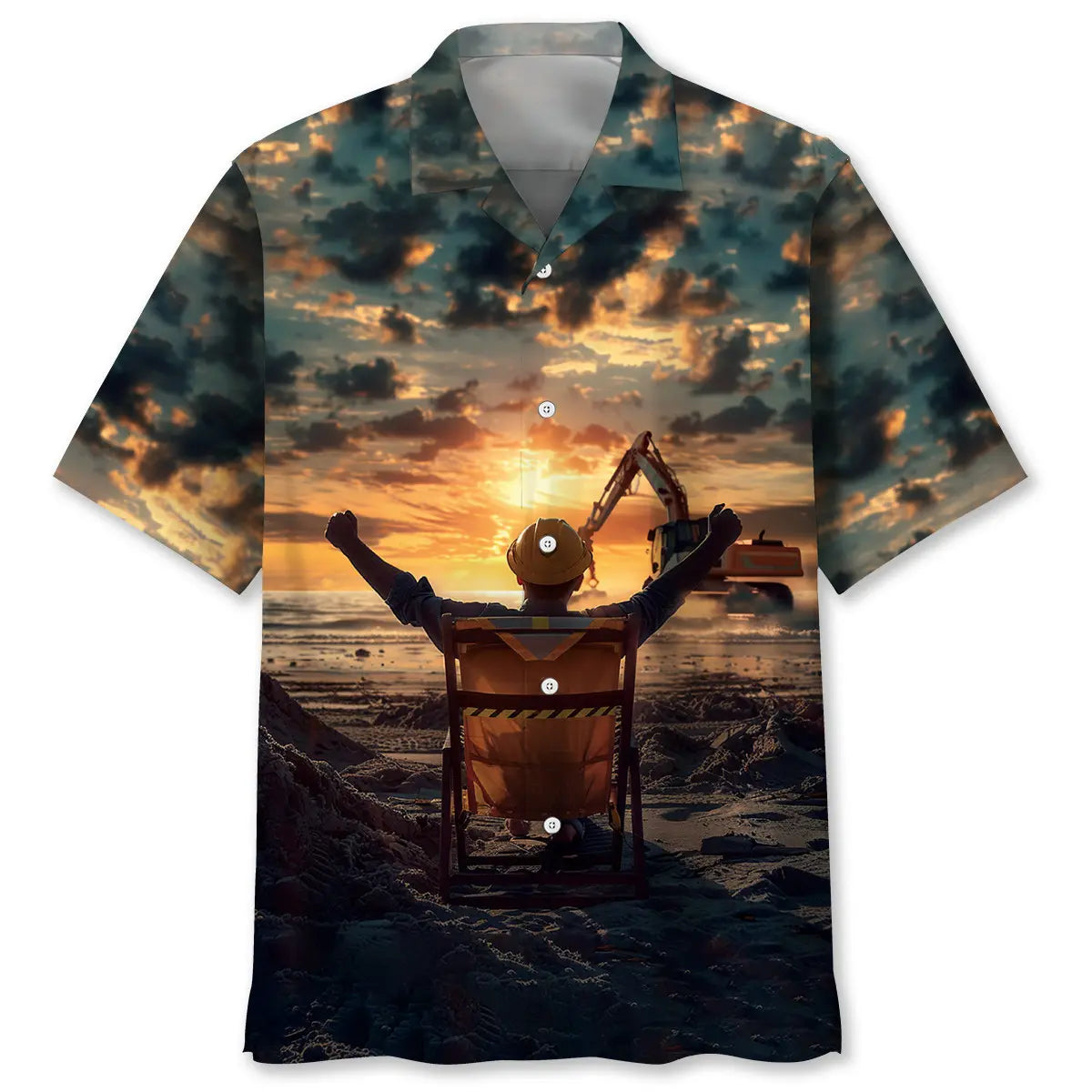 Retired Operator Excavator Hawaiian Shirt For Poolside Gathering, Island Getaway, And Weekend Wear