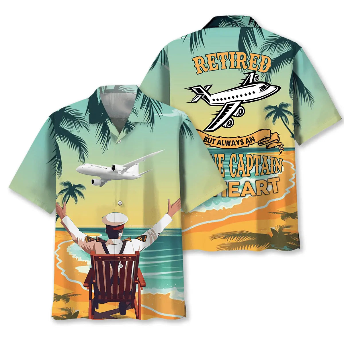 Retired Pilot Captain Hawaiian Shirt For Relaxed Getaway And Island Inspired Style