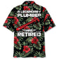 Retired Plumber Hawaiian Shirt For Family Vacation, Summer Gathering, And Coastal Casual Wear