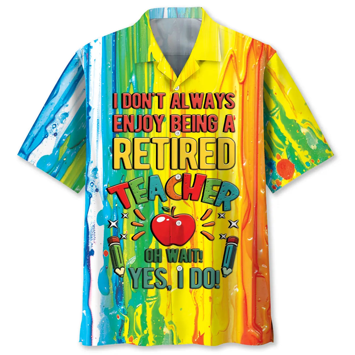 Retired Teacher Hawaiian Shirt For Poolside Gathering, Relaxed Getaway, And Travel Ready Style