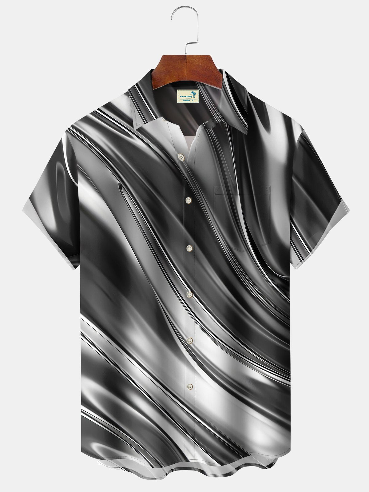 Retro 60S Gradient Line Geometric Hawaiian Shirt For Coastal Travel, Casual Events, And Comfortable Summer Wear