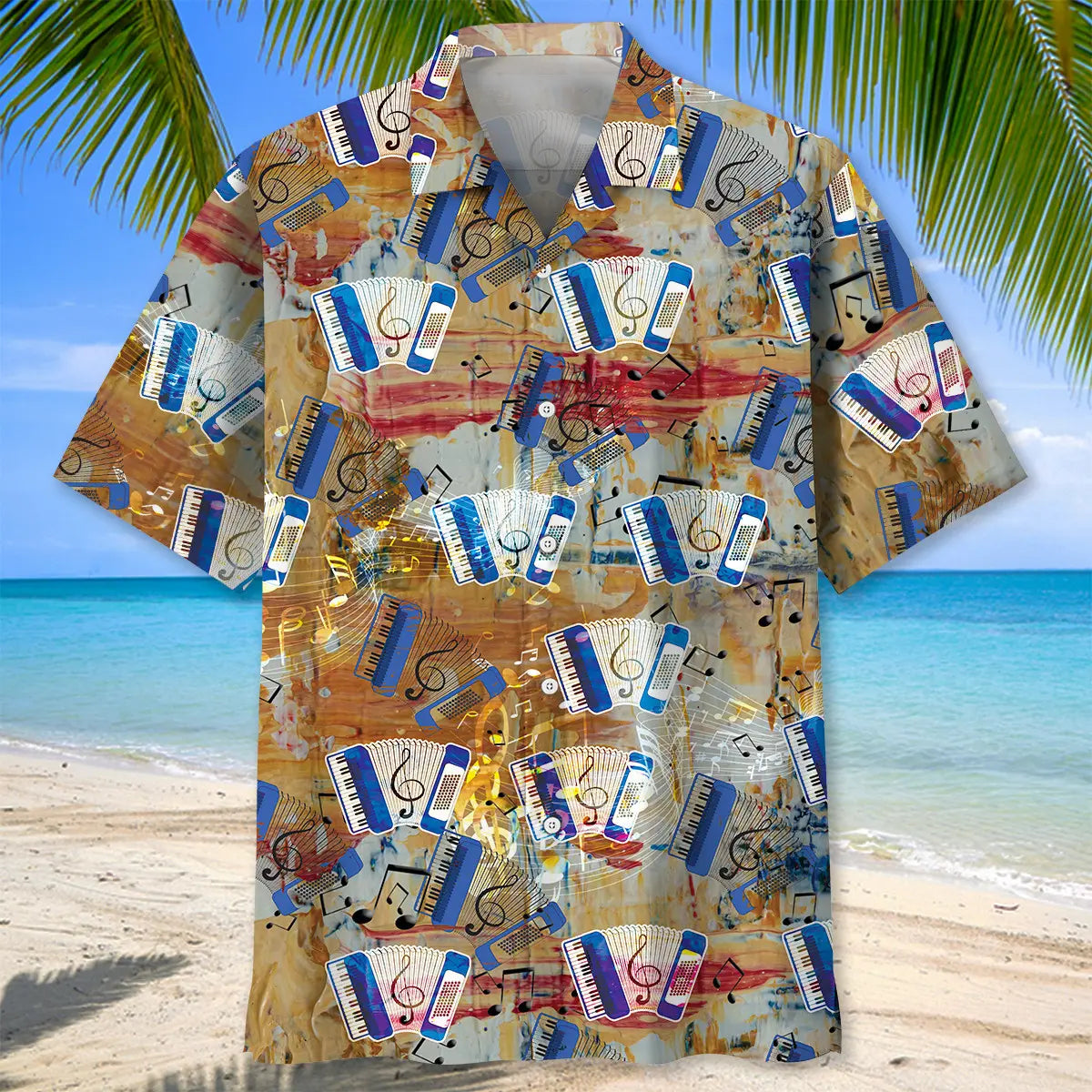 Retro Accordion Hawaiian Shirt For Beach Days, Summer Outings, And Thoughtful Gift Giving