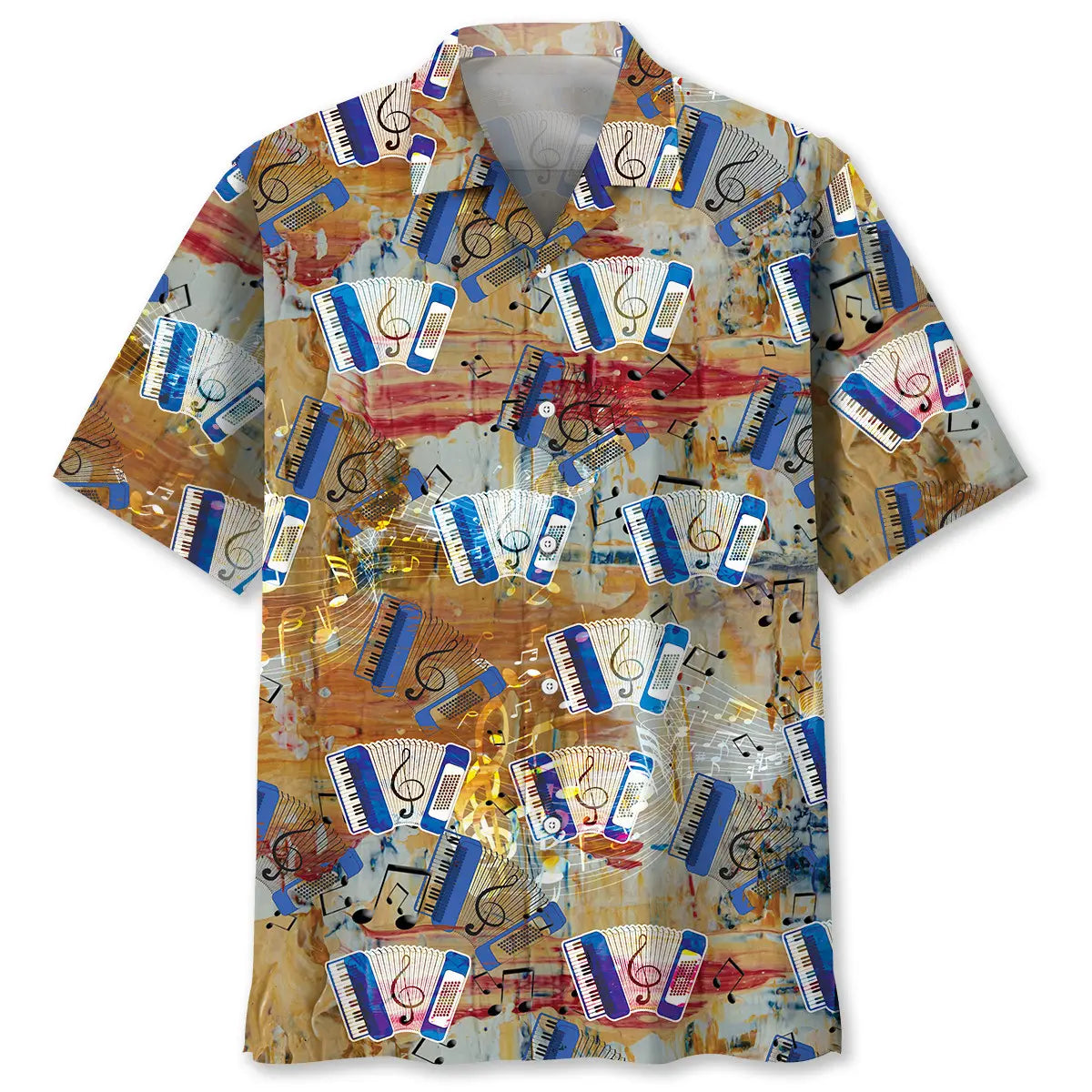 Retro Accordion Hawaiian Shirt For Beach Days, Summer Outings, And Thoughtful Gift Giving