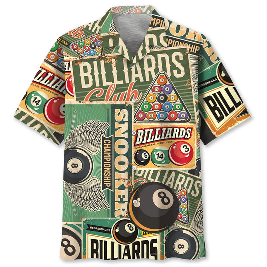 Retro Billiard Hawaiian Shirt For Beach Days, Weekend Events, And Thoughtful Gift Giving
