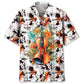 Retro Colorful Violin Hawaiian Shirt For Coastal Travel, Casual Events, And Comfortable Summer Wear