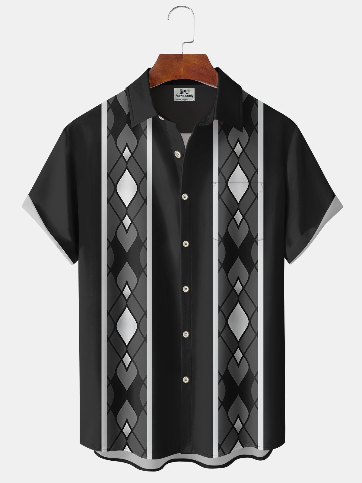 Retro Classic Geometric 60S Bowling Hawaiian Shirt For Sports Fans, Summer Outings, And Relaxed Vacation Wear