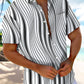 Retro Geometric Gradient Line Hawaiian Shirt For Tropical Holidays, Outdoor Gatherings, And Everyday Comfort