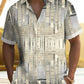 Retro Geometric Gradient Hawaiian Shirt For Resort Trips, Coastal Parties, And Warm Weather Style
