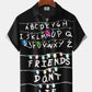 Retro Letters Light Friendship Hawaiian Shirt For Coastal Travel, Casual Events, And Comfortable Summer Wear