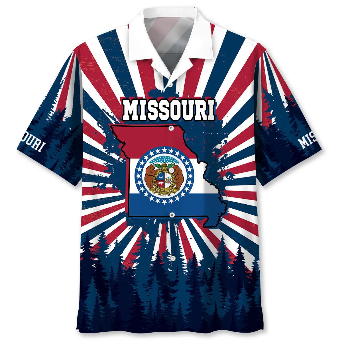 Retro Missouri Hawaiian Shirt For Beach Party And Relaxed Resort Style