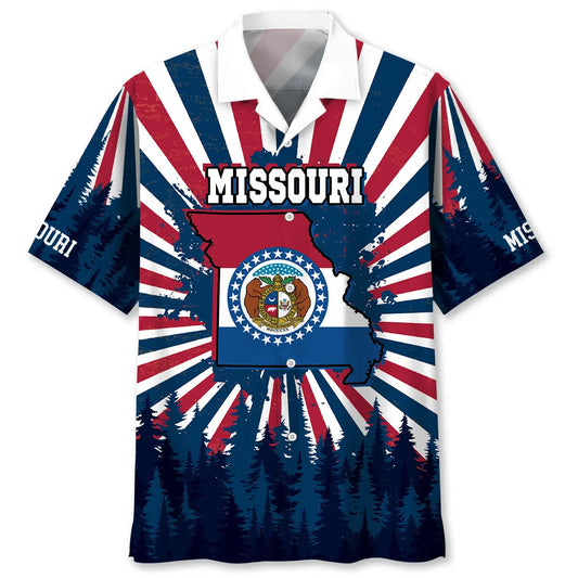 Retro Missouri Hawaiian Shirt For Beach Party And Relaxed Resort Style