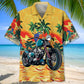 Retro Motorcycle Hawaiian Shirt For Automotive Enthusiasts, Coastal Trips, And Casual Warm Weather Style