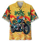 Retro Motorcycle Hawaiian Shirt For Automotive Enthusiasts, Coastal Trips, And Casual Warm Weather Style