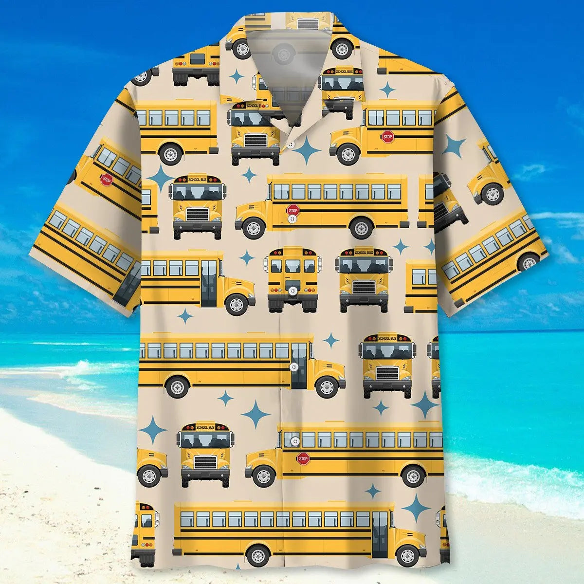 Retro School Bus Hawaiian Shirt