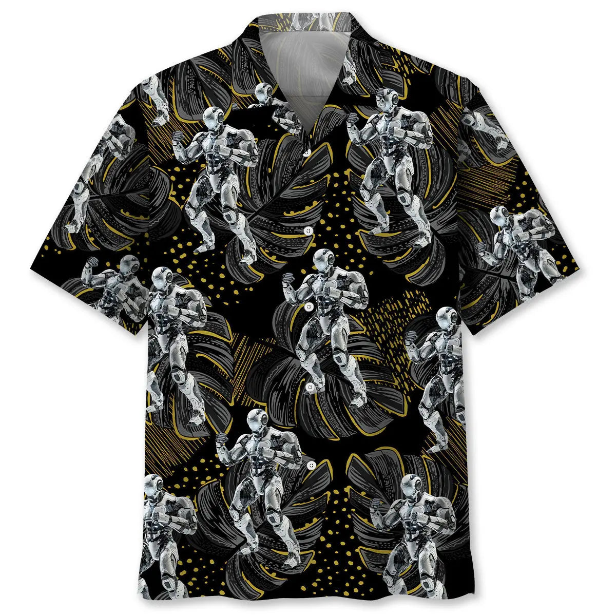 Robot Fighter Hawaiian Shirt For Coastal Travel, Casual Events, And Comfortable Summer Wear