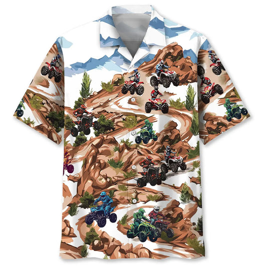 Rocky Mountain ATV Motocross Road Hawaiian Shirt For Coastal Travel, Casual Events, And Comfortable Summer Wear