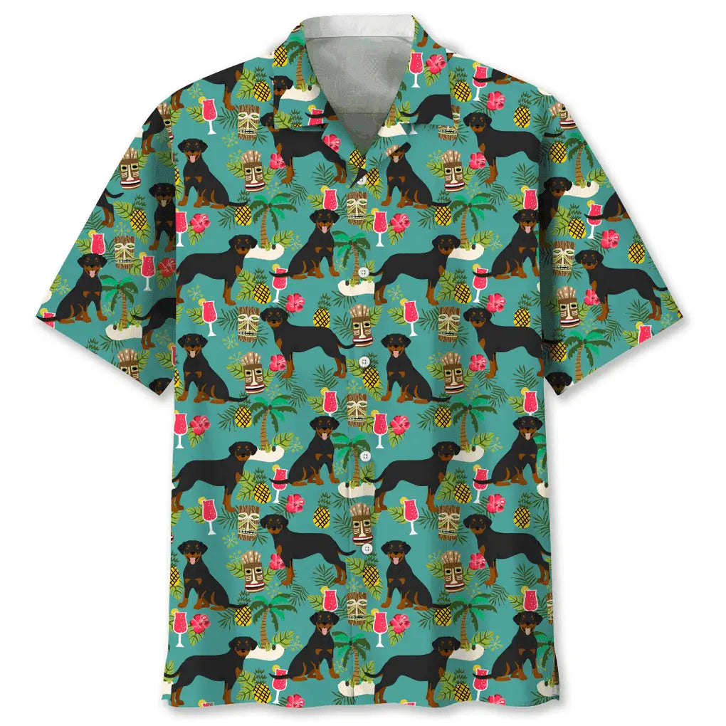Rottweiler Beach Hawaiian Shirt For Beach Days, Summer Outings, And Thoughtful Gift Giving