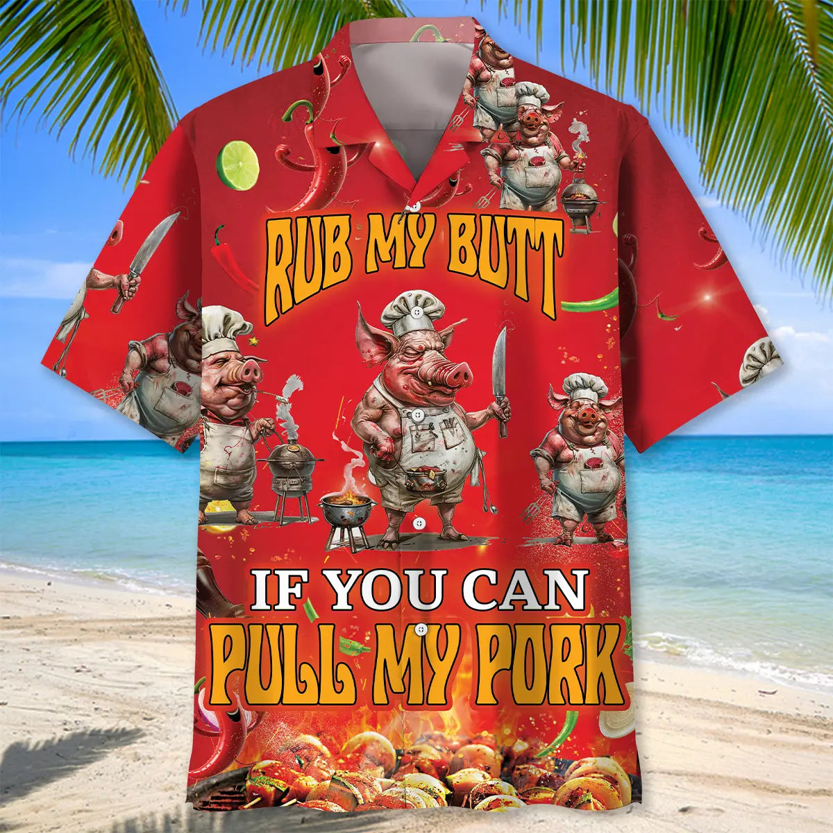 Barbecue Pitmaster Humor Hawaiian Shirt For Poolside Gathering, Island Getaway, And Weekend Wear