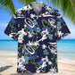 Rugby Blue Nature Hawaiian Shirt For Beach Party And Relaxed Summer Style