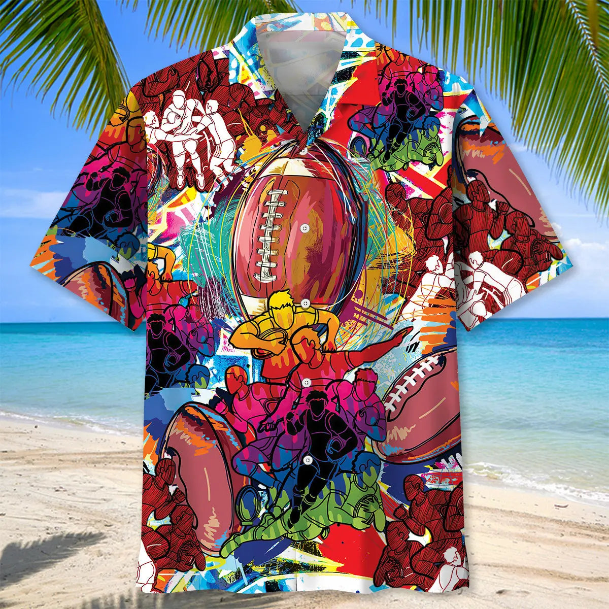 Colorful Rugby Hawaiian Shirt For Resort Trips, Coastal Parties, And Warm Weather Style
