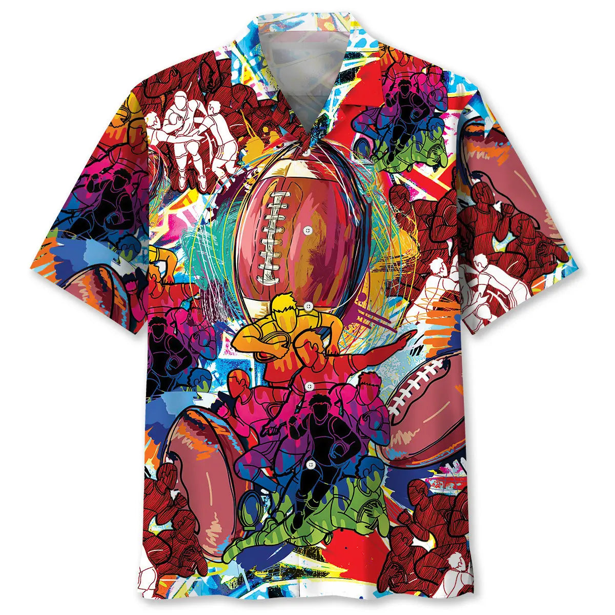 Colorful Rugby Hawaiian Shirt For Resort Trips, Coastal Parties, And Warm Weather Style