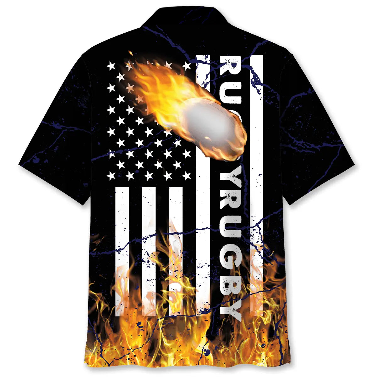 Rugby Creative Pattern Hawaiian Shirt For Active Holidays, Resort Trips, And Warm Weather Gatherings