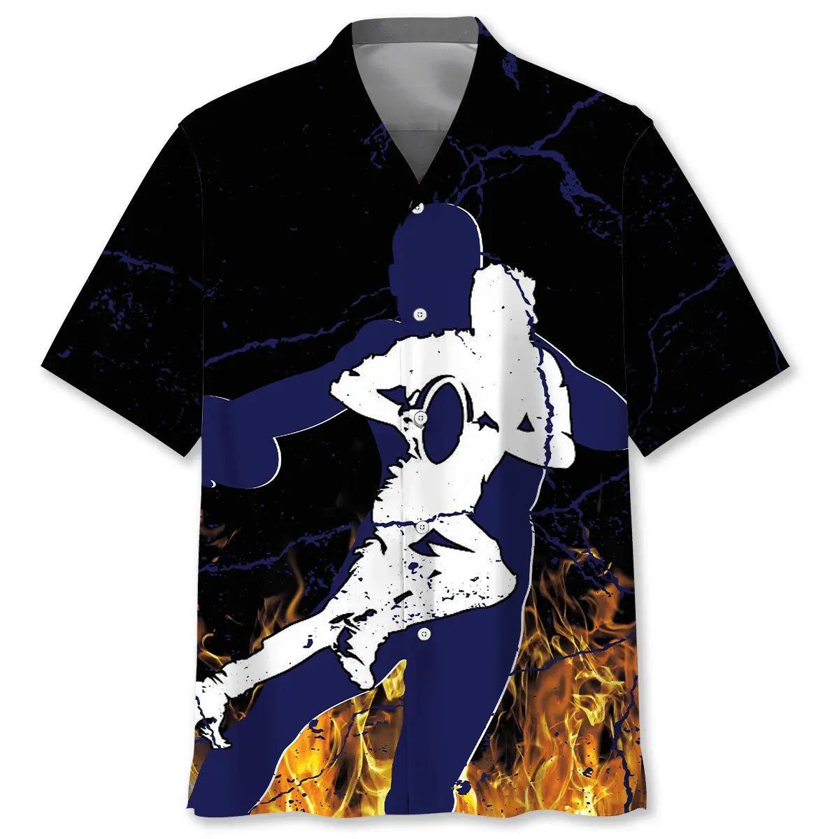 Rugby Creative Pattern Hawaiian Shirt For Active Holidays, Resort Trips, And Warm Weather Gatherings