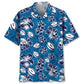 Tropical Rugby Blue Hawaiian Shirt For Active Holidays, Resort Trips, And Warm Weather Gatherings