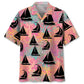 Sailboat Coral Hawaiian Shirt For Tropical Holidays, Outdoor Gatherings, And Everyday Comfort