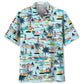Tropical Sailboat Hawaiian Shirt For Island Getaways, Outdoor Gatherings, And Comfortable Summer Wear