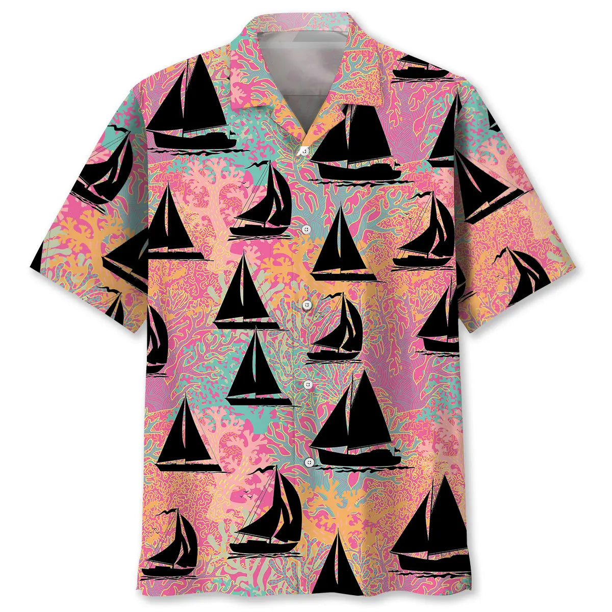 Sailing Pink Hawaiian Shirt For Beach Days, Summer Outings, And Thoughtful Gift Giving