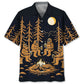 Dark Sasquatch Campfire National Park Country Hawaiian Shirt For Summer Vacation, Beach Travel, And Casual Wear