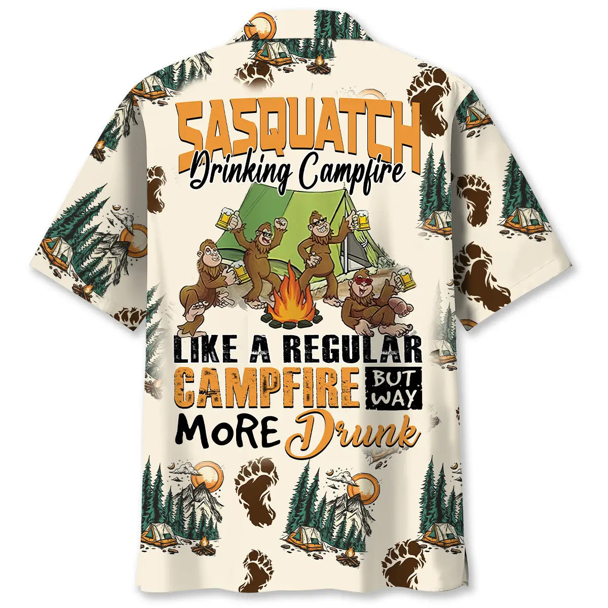 Funny Sasquatch Campfire Hawaiian Shirt For Resort Trips, Coastal Parties, And Warm Weather Style