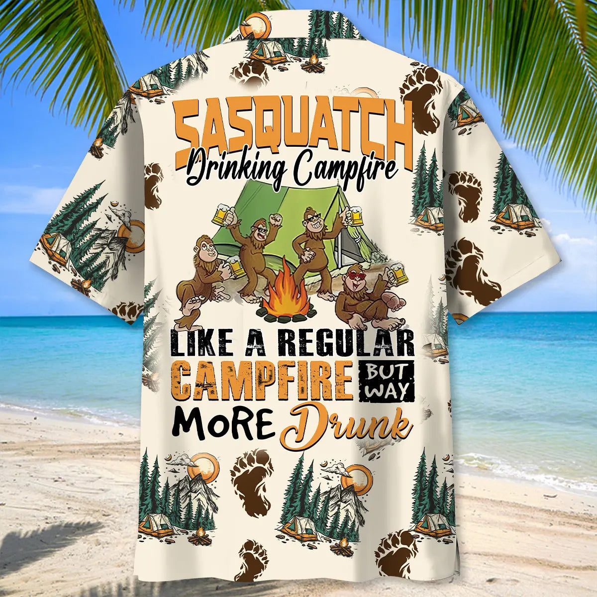 Funny Sasquatch Campfire Hawaiian Shirt For Resort Trips, Coastal Parties, And Warm Weather Style