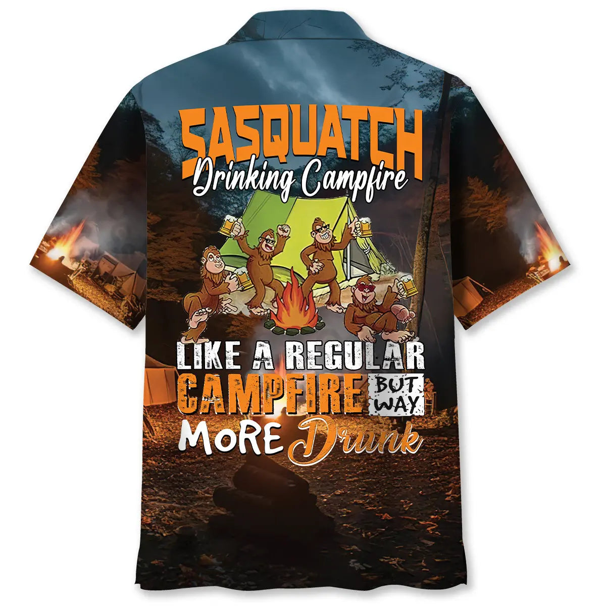 Funny Sasquatch Campfire Hawaiian Shirt For Tropical Holidays, Outdoor Gatherings, And Everyday Comfort